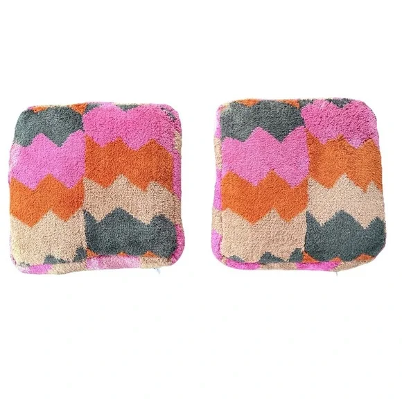 Urban Outfitter Walker Retro Abstract Colorful Set Of 2 Floor Pillows 20x20