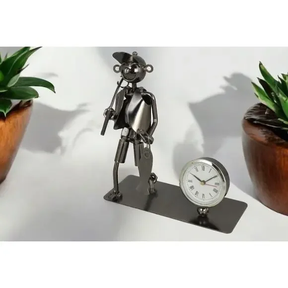 Fisherman With Fishing Pole Fish‎ 7” Metal Display 