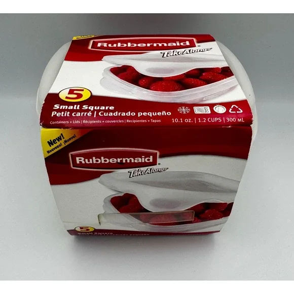 VTG 2006 Rubbermaid TakeAlongs 5-Pack Small Square Containers NEW Discontinued