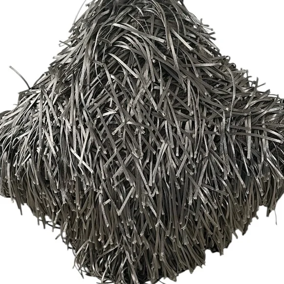Fringed Metallic Silver Statement Cushion Cover