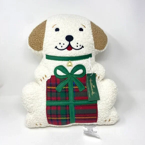 Target Hallmark Novelty Dog Decorative Pillow Ivory Holidays Christmas