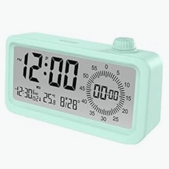 All-in-One Multifunctional Digital Alarm Clock -Time Manager Clock - LED Display