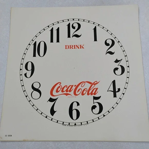 Vintage Coca Cola Clock Face Made in Winsted Conn USA Advertising