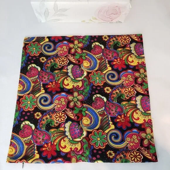 Neon Boho Pop Square Throw Pillow Cover Bright Colorful Couch Accent