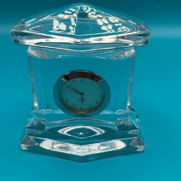 Lenox ovations lead crystal shelf mantle desk clock