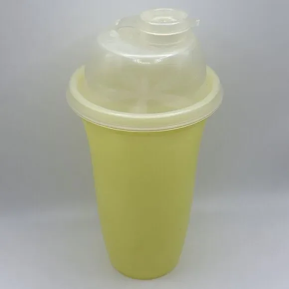 Vintage Tupperware Yellow Quick Shake 844 3 Piece Mixer Shaker