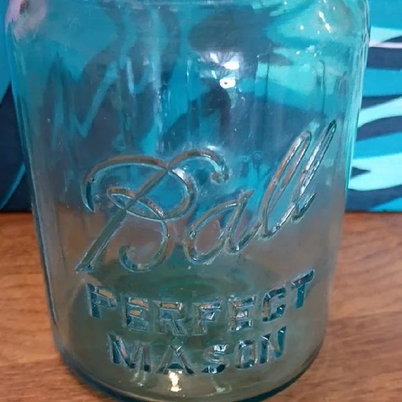 Ball Perfect Mason Jar - Blue Pint Size Vintage #9