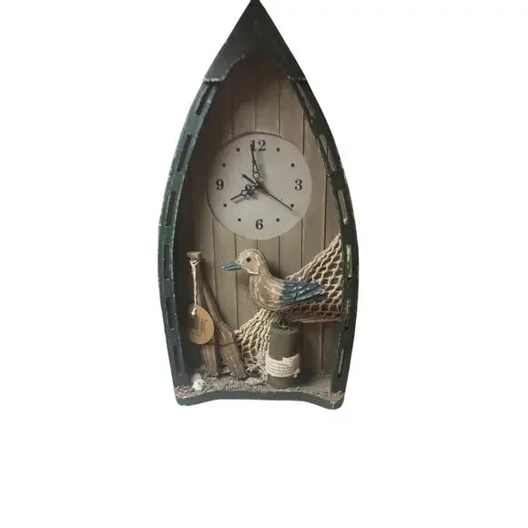 Vintage Chesapeake Bay Nautical Boat Clock Seagull Netting Oars