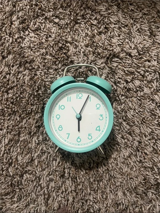 Mint Green Retro Twin Bell Alarm Clock - Unbranded