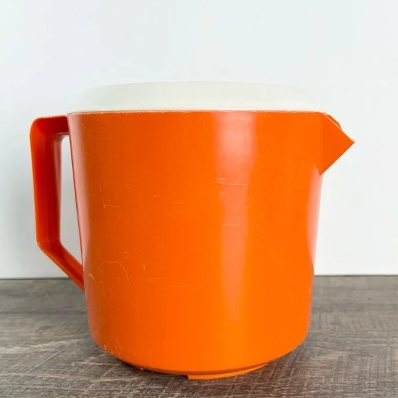 Vintage‎ Orange Rubbermaid 1 1/2 Quart Pitcher White Top #2745 3