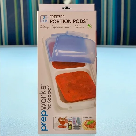 Prepworks ProKeeper Freezer Portion Pods, Two 2-Cup Compartments