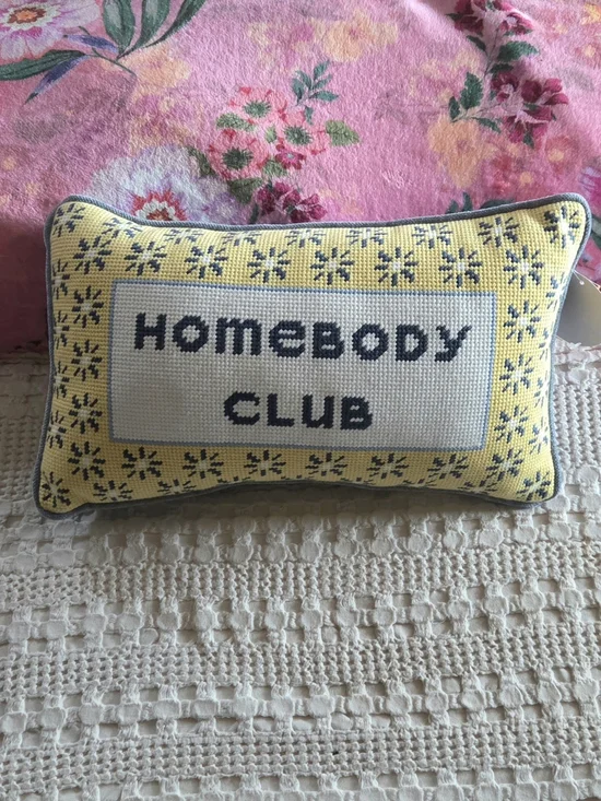 Rachel Zoe Homebody Club Multicolor Needlepoint Stitch Decorative PIllow