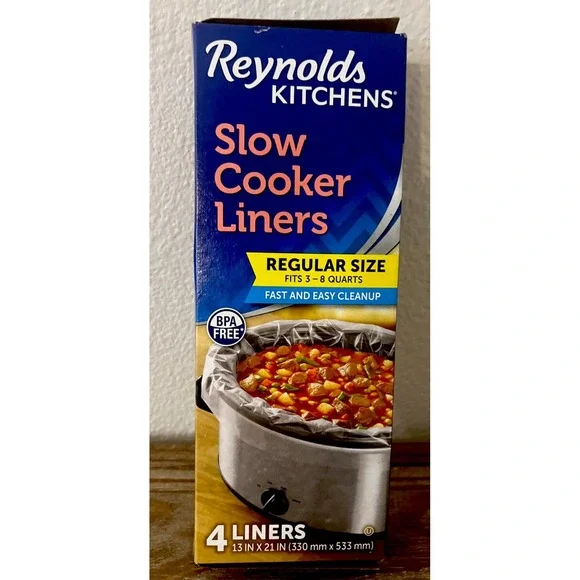 4 Pack Reynolds Regular Size Slow Cooker Liners Fits 3-8 Quart‎ Cookers 2019 NEW
