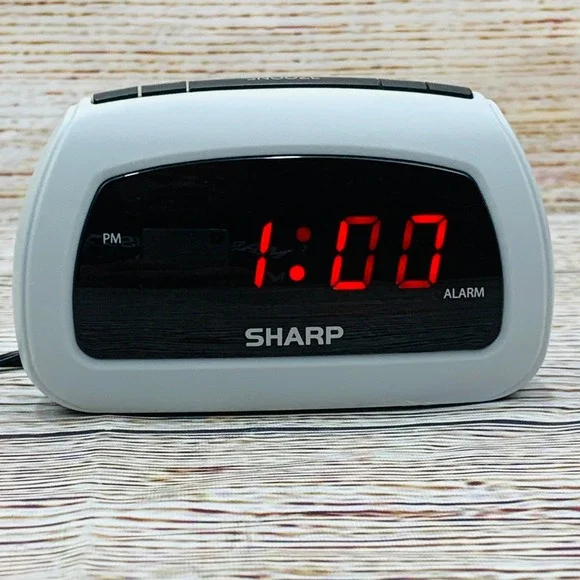 Sharp‎ Digital Alarm Clock Red LED Display Snooze Feature SPC085