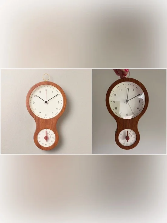 Faux Wood and Brass Kitchen Clock and Timer - Hearth & Hand™ with Magnolia