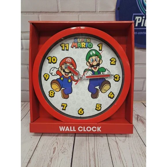 Red Super Mario Wall Clock Mario&Lugi 10