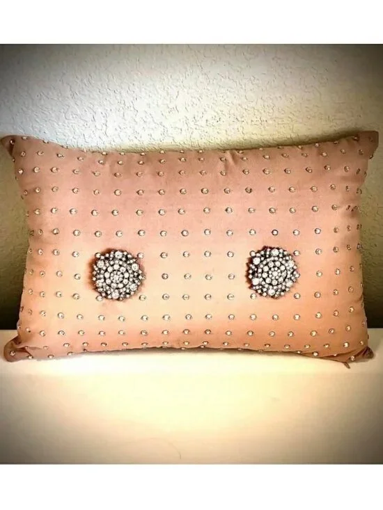 NWT ALEXANDRA'S ACCENTS Jewel Encrusted Brooches Boudoir Accent Pillow 16