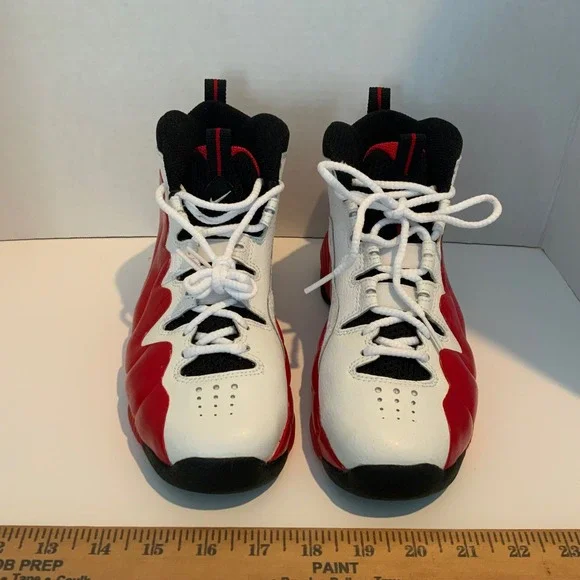 Nike Air Penny III 3 LE GS White Varsity Red Black 344977-101 Mens 4.5Y Sneakers