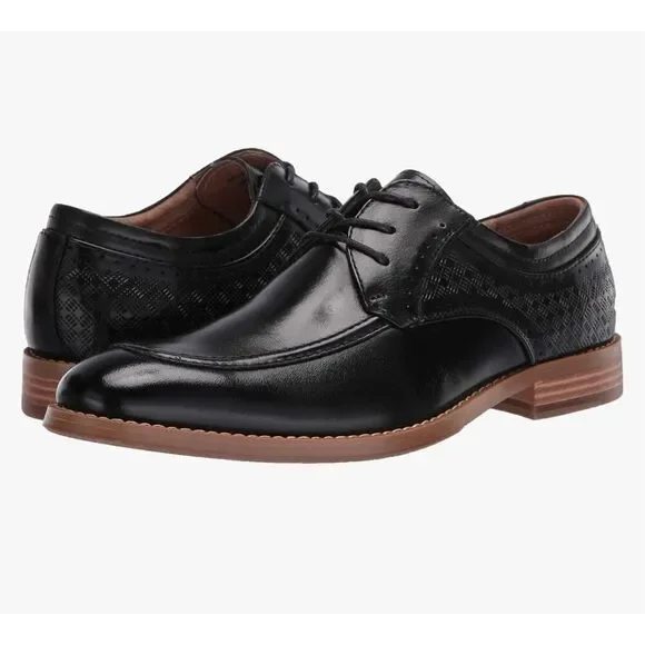 Stacy Adams Mens Leather Dress Shoes Fielding Moc Toe Oxford Black 9 D