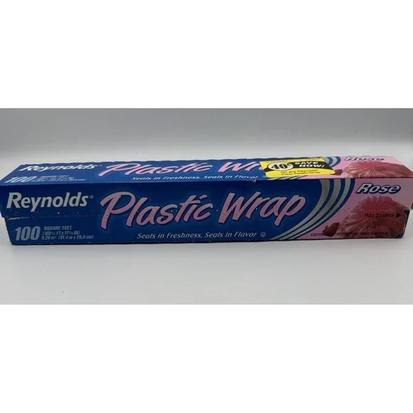 Vintage Reynolds Plastic Wrap Rose Color 100 Sq‎ Ft Sealed 2001 NOS Prop