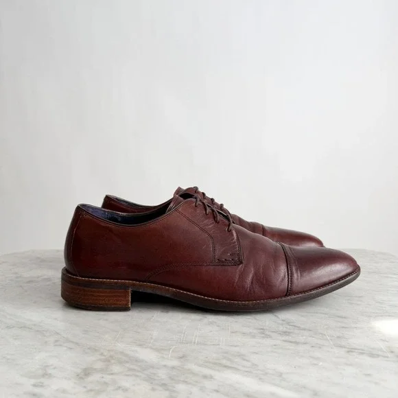 Cole‎ Haan Grand OS Men's Brown Leather Oxford Derby Cap Toe Dress Shoes size 12