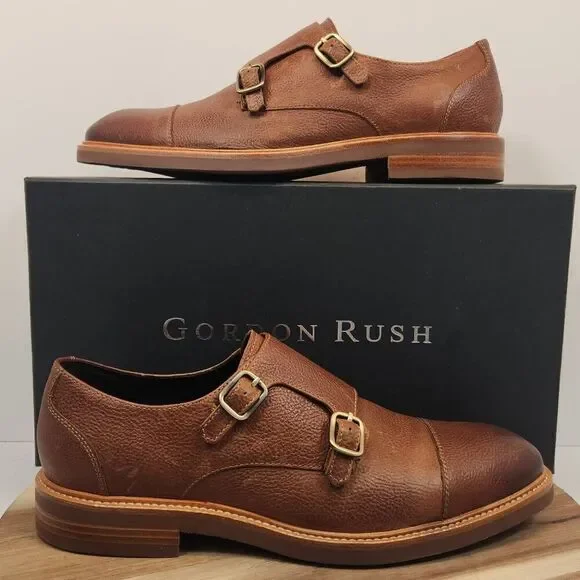 Gordon Rush Caden Monk Strap Men's Dress Shoes Leather Size 9 Brown