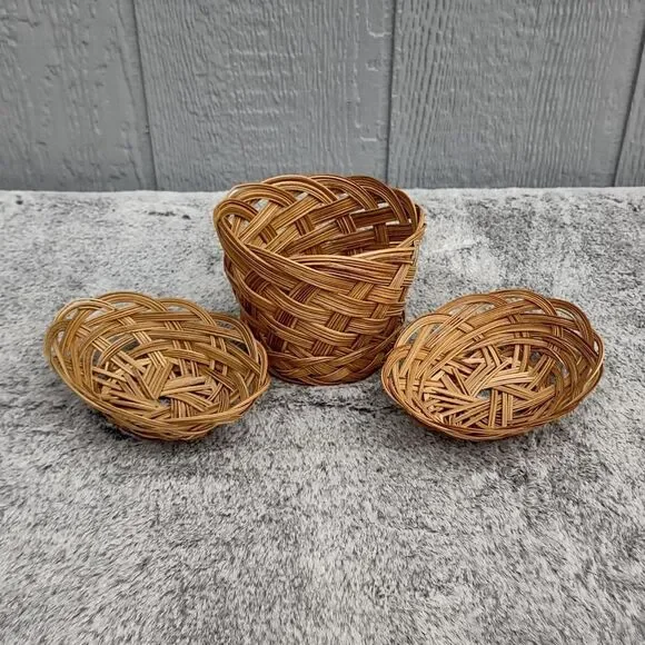 Cottagecore Decorative Wicker Basket‎ Set of 3