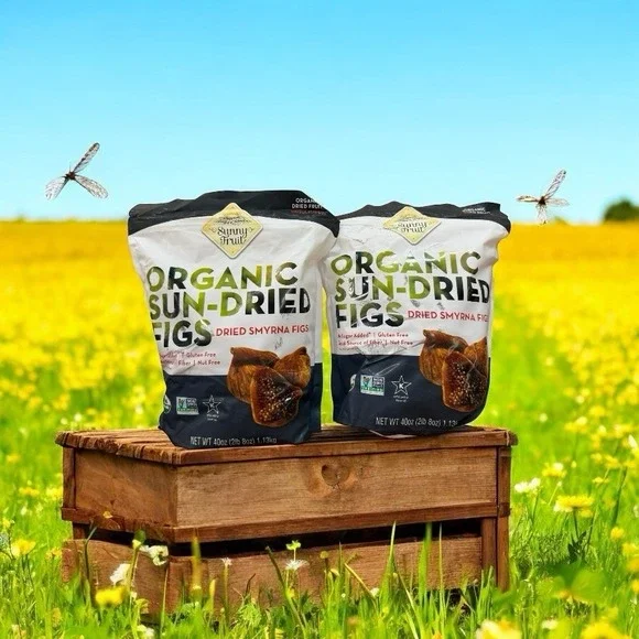 Sunny Fruit USDA Organic‎ Sun-Dried Smyrna Figs Dried Fruit Unsulfured 2 Bags