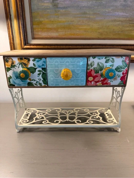 The Pioneer Woman Flea Market 3-Drawer Stand Coffee Tea Storage Mug Rack