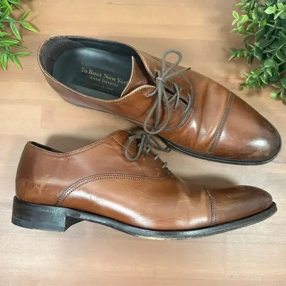 To Boot New York Men's Bandon Brown Leather Cap Toe Oxfords Shoes Size 8.5