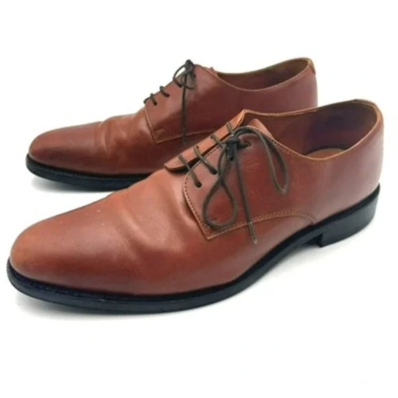 ANTHONY VEER Men's size 10.5 Hand Welt Brown‎ Leather Dress Shoes Laces
