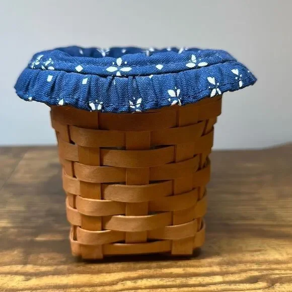 Longaberger Basket 2002 Classic‎ Blue Liner Pen Spoon Basket