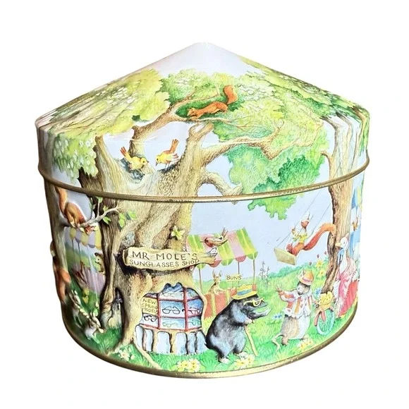 Churchill's Woodland Fair Animal Embossed Tin Empty Canister Collectible‎
