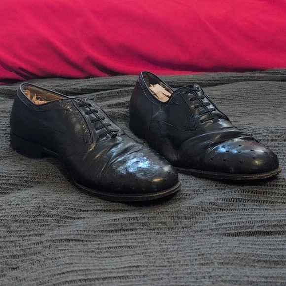 Authentic Moreschi Men's Blue-Gray Calfskin Shoes Size 10 - Made‎ In Italy