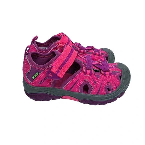 Merrell Girls Hydro Water Sandals Size 9 Pink Purple Strappy Hiking Shoes NEW