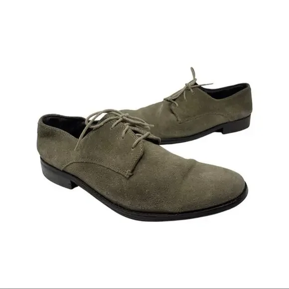 John Varvatos grey suede lace up derby shoes 10.5