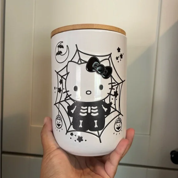Hello Kitty Black and White Ceramic Halloween Canister