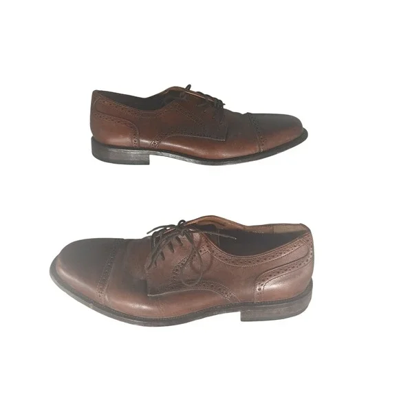 BOSTONIAN‎ Mens Leather Cap Toe Oxford Dress Shoes Brown Size 105W