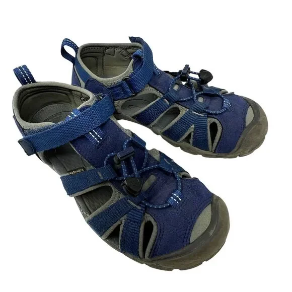 Keen Blue and Grey Strappy Nylon Water Hiking Shoes Unisex Size‎ 3