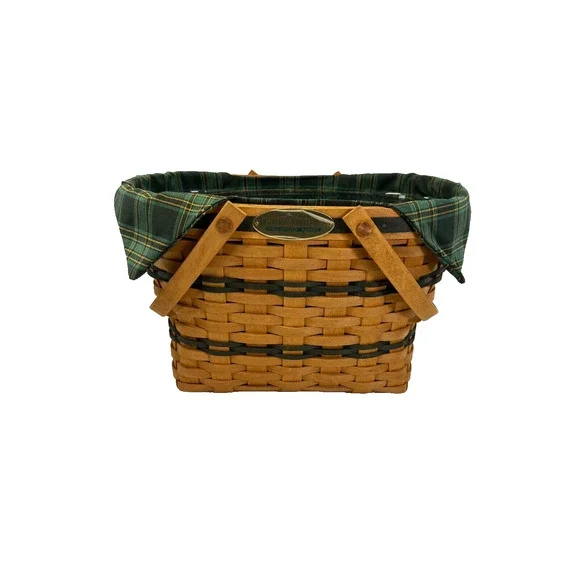 1997 Longaberger Fellowship Basket w/Plaid Liner 12.5