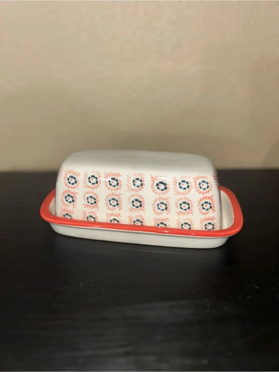 Target Threshold Ceramic Boho/Cottagecore Floral Butter Dish