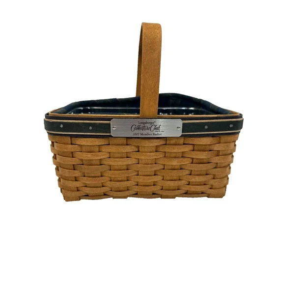 2007 Longaberger Collector's Club Member Basket w/Liner & Protector