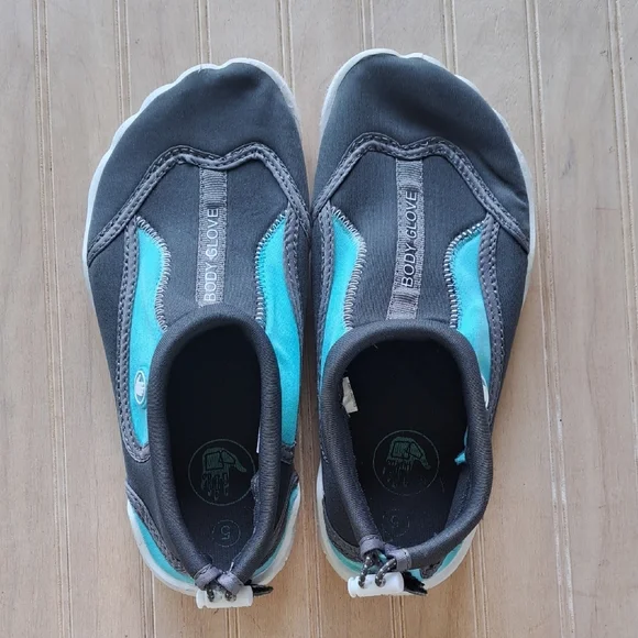 Body Glove Aqua Water Shoes Unisex Kids Size 5 Gray & Aqua Blue Youth Barefoot