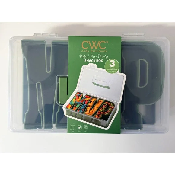 Cook‎ With Color MVP Snack Box 3 Compartment Green On The Go TGSPT1 NEW
