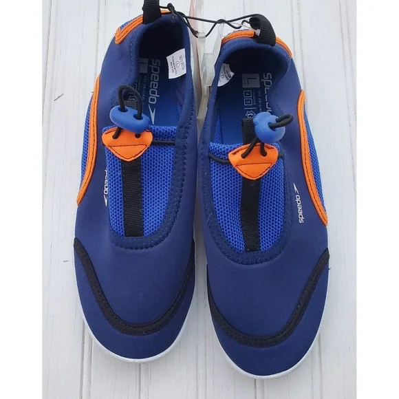 SPEEDO‎ Junior Kids Water Shoes Large 4-5 Surf Walker Pro NEW Blue White Orange
