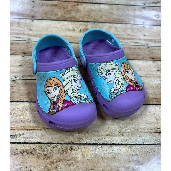 Crocs Disney Frozen Anna Elsa Toddler Girls Size 6/7