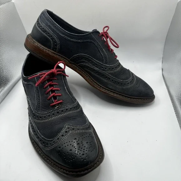 Allen Edmonds Neumok Blue Leather Wingtip Oxfords Dress Shoes Size 10.5 D 4065