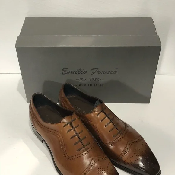 Emilio Franco shoes captoe cognac oxford Italian