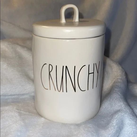 Loop Top Rae Dunn Ceramic Canister “Crunchy”
