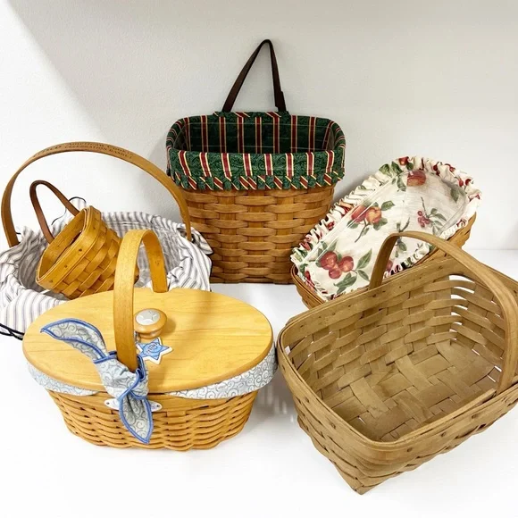 Longaberger Basket Lot Crisco Century‎ Liner Hanging Collectible